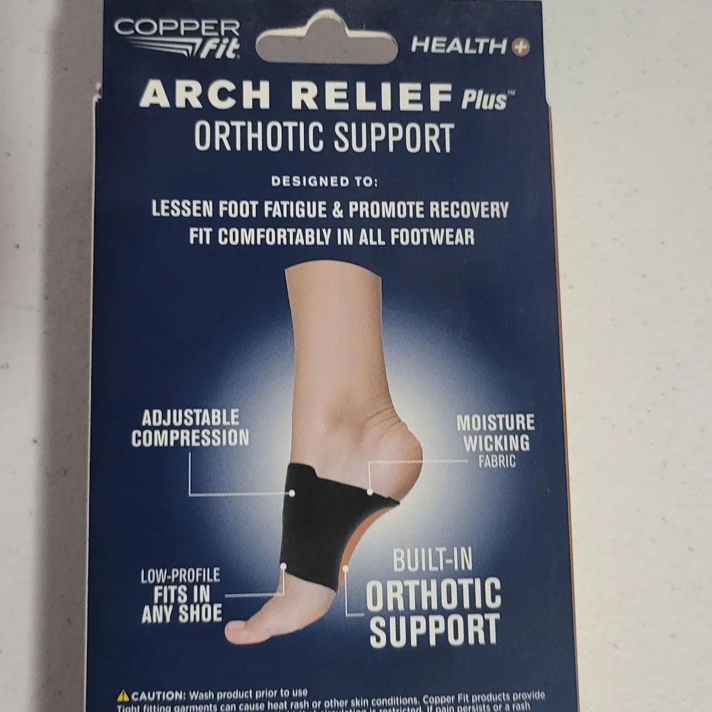 Copper Fit Arch Relief Plus Built in Orthotic Support Adjustable Compression